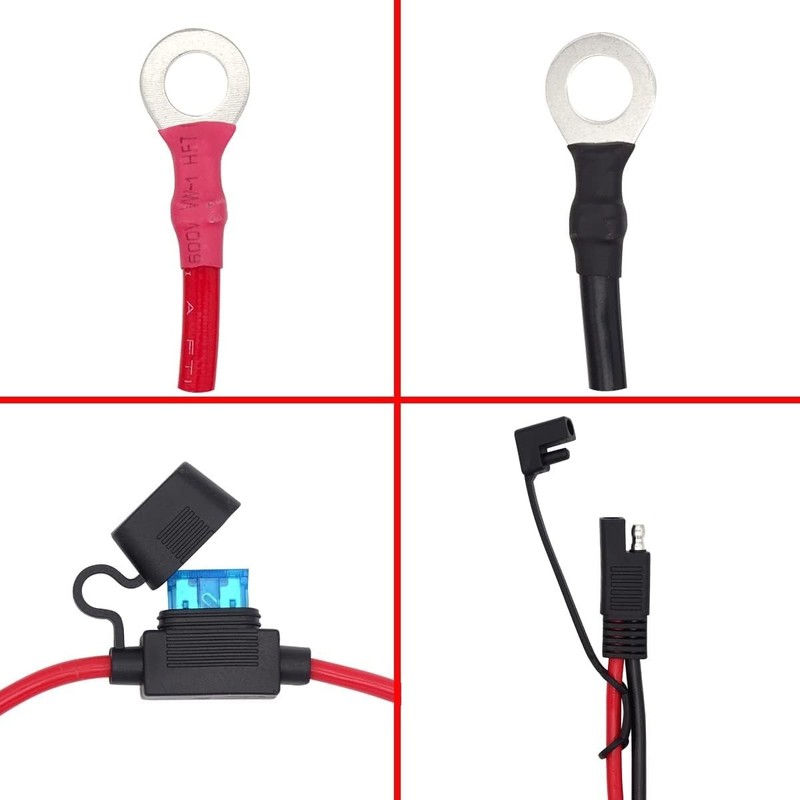 2 FT SAE Extension Cable Copper 10GA Waterproof Quick Connect with Fuse gallery