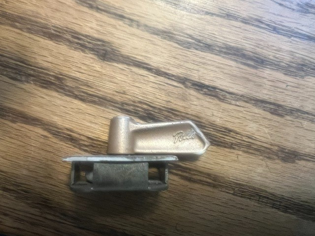 Vintage / Obsolete Pella Double Hung Window Lock Bronze Original Pella W/ Strike gallery