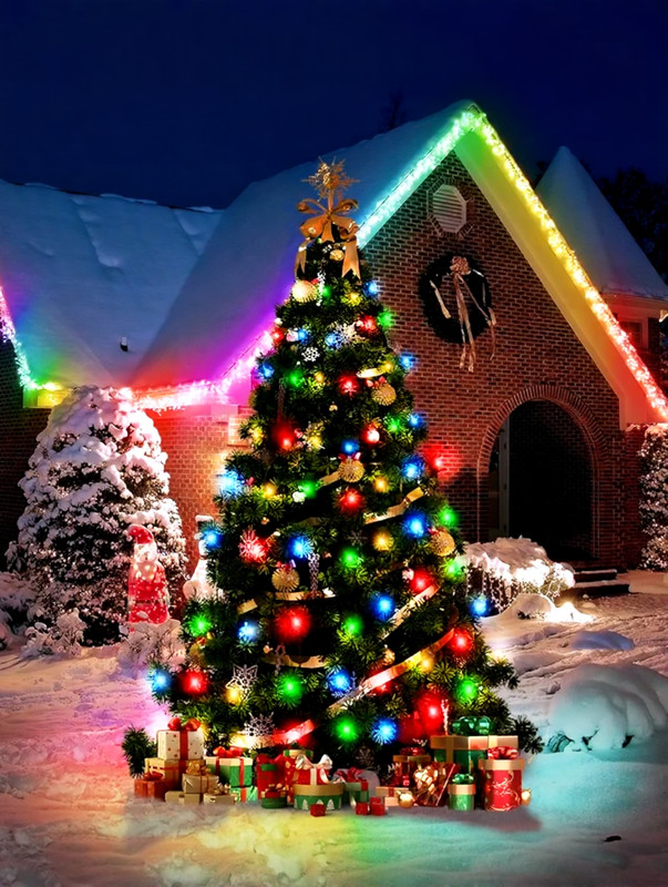 300 LED String Lights Outdoor, 100FT Multicolor Christmas Lights for outside wit gallery