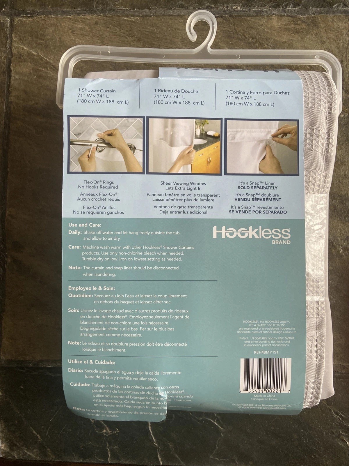 71x74 Sheer Curtain , With Flex On Rings,By Hookless Brand gallery