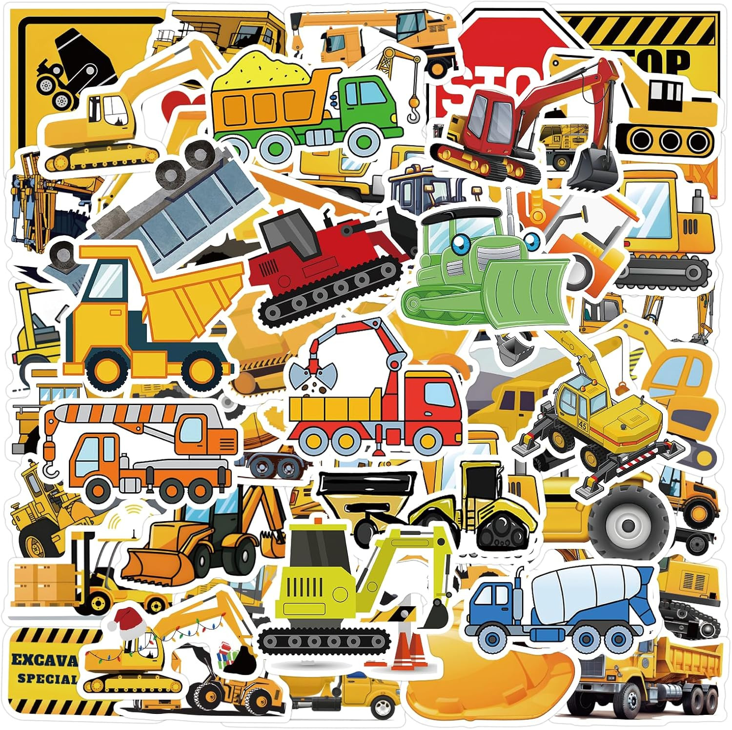 105 Pack Construction Stickers, Truck and Digger Decals for Party Favors gallery