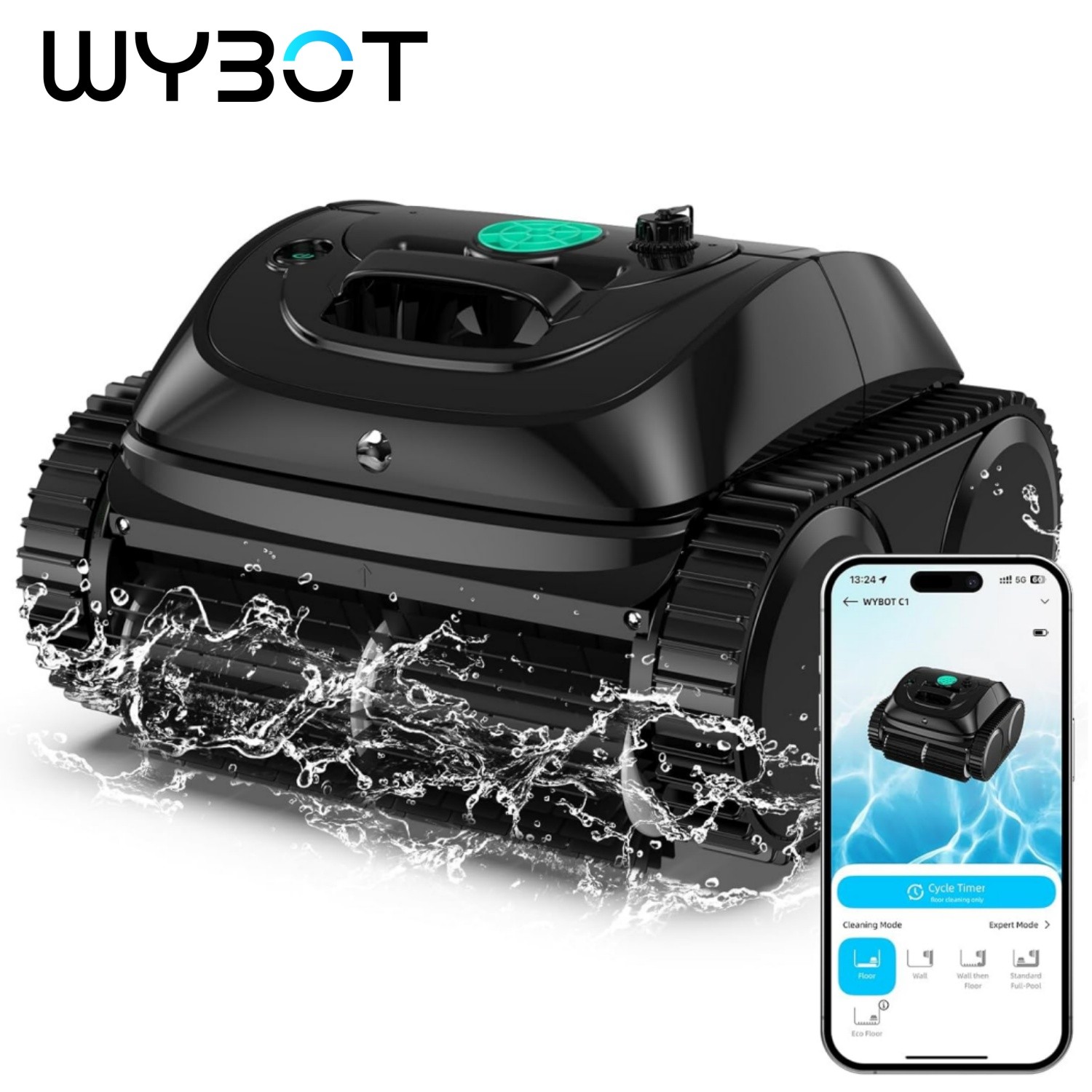 WYBOT C1 Cordless Robotic Pool Cleaners Pool Vaccum Wall Climbing 3038 GPH NEW gallery
