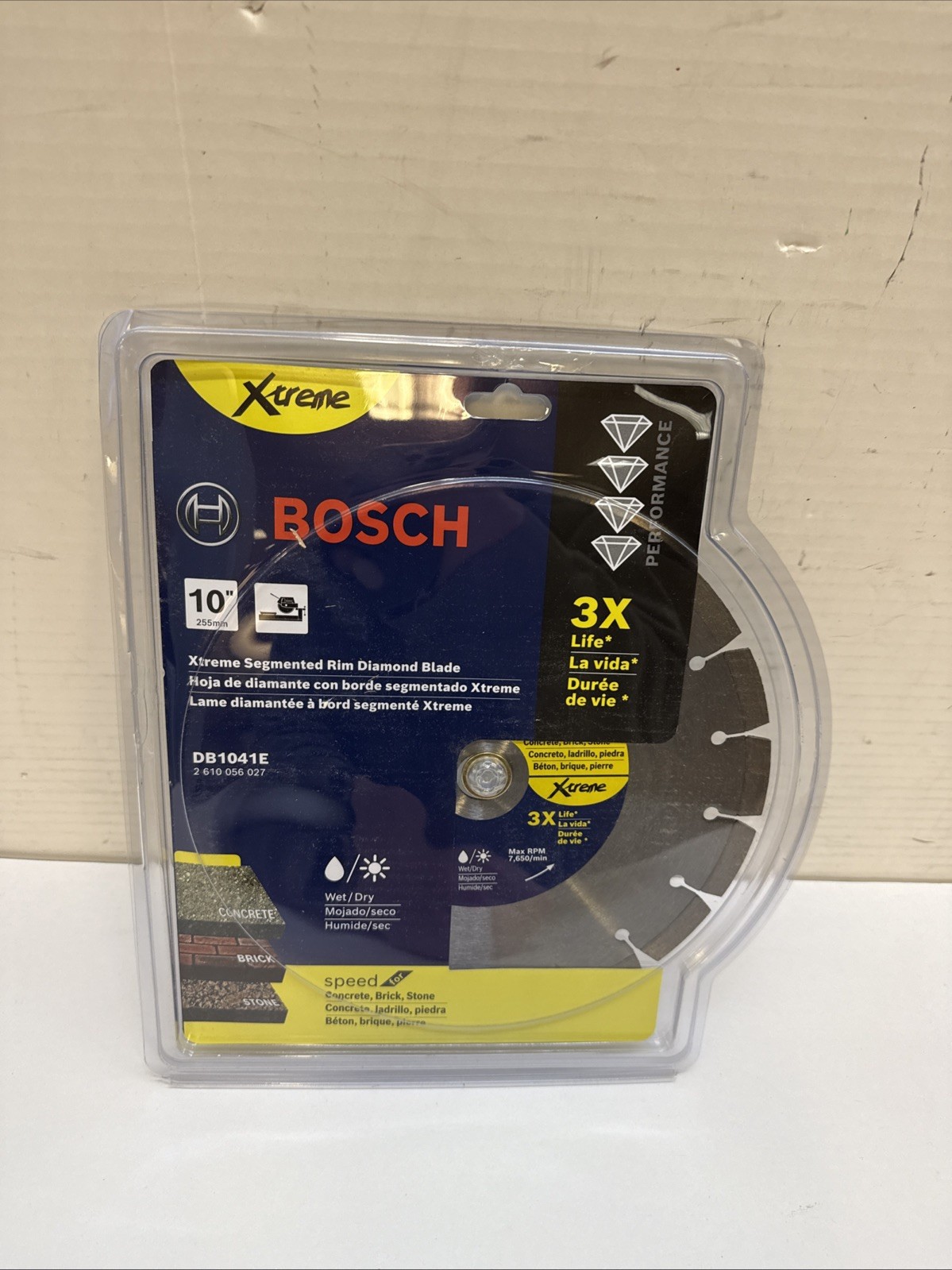 BOSCH DB1041E 10 in. Xtreme Segmented Rim Diamond Blade w/ 5/8 in. 7/8 in Arbor gallery