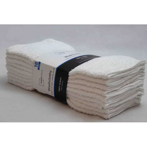 Mainstays 18-Pack Washcloth Bundle, White FREE SHIPPING gallery