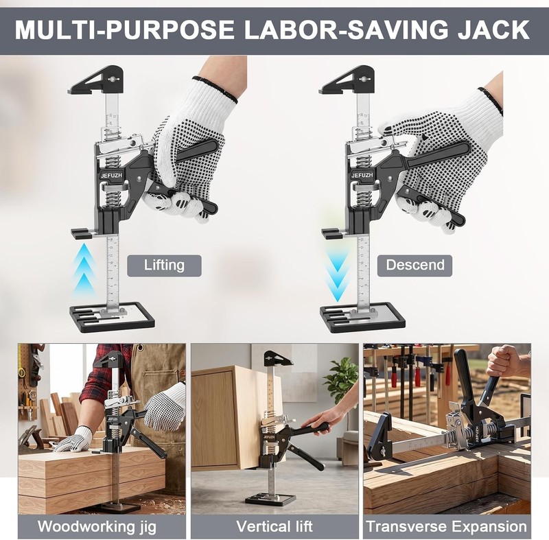 Labor Saving Arm Jack 2 Pack, Load Bearing 440 lb Metal Lifter Height Adjustment gallery