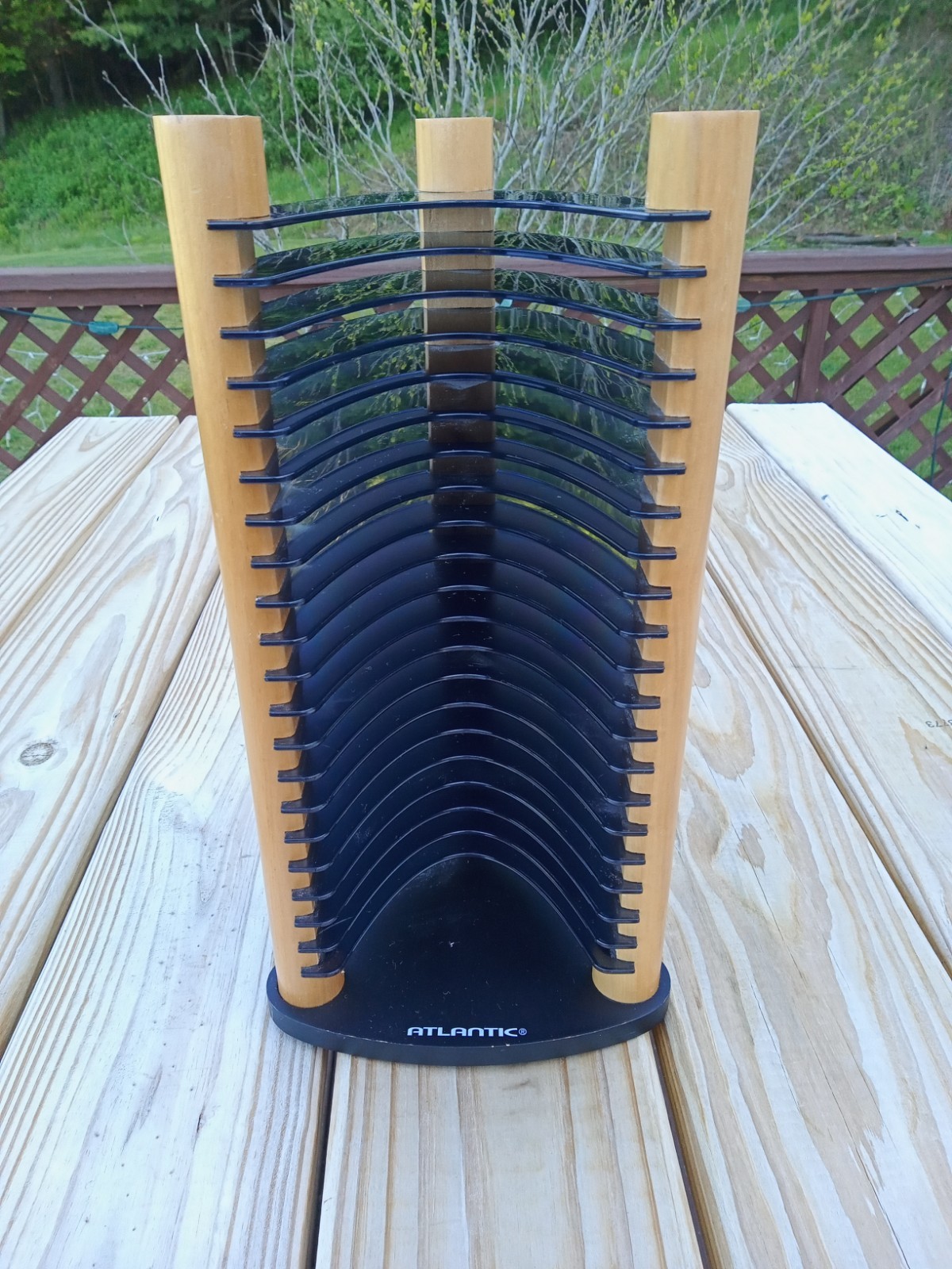 Vintage Atlantic 20 CD Tower Rack With Wood Design Stackable gallery