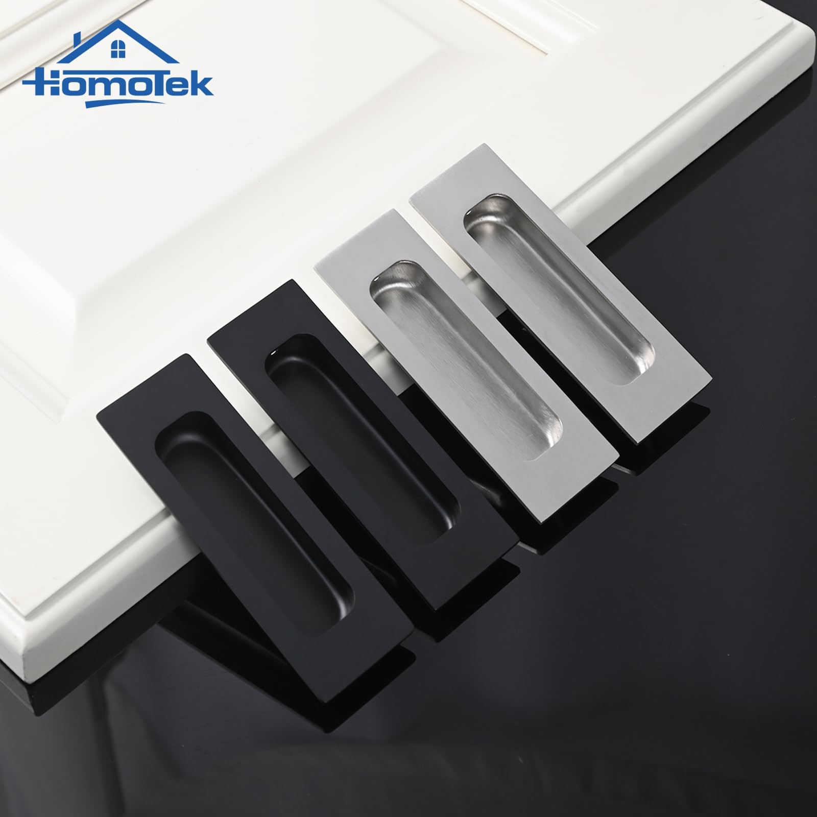 Flush Sliding Closet Door Pull Recessed Barn Bypass Handle 120mm 4.75 In 4 PCS gallery