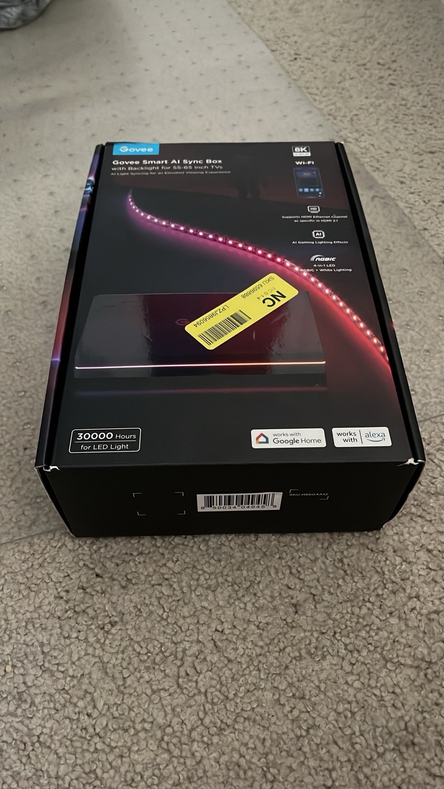 Govee Smart AI Sync Box RGBIC TV Backlight 55-65in App Wi-Fi Alexa H6043 gallery