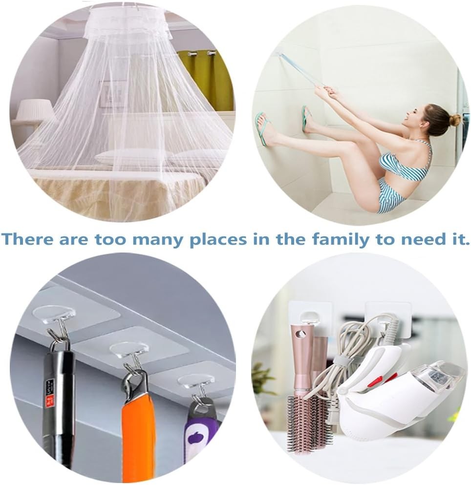 Wall Hooks 13lb(Max) Transparent Seamless Hooks, Stainless Steel gallery