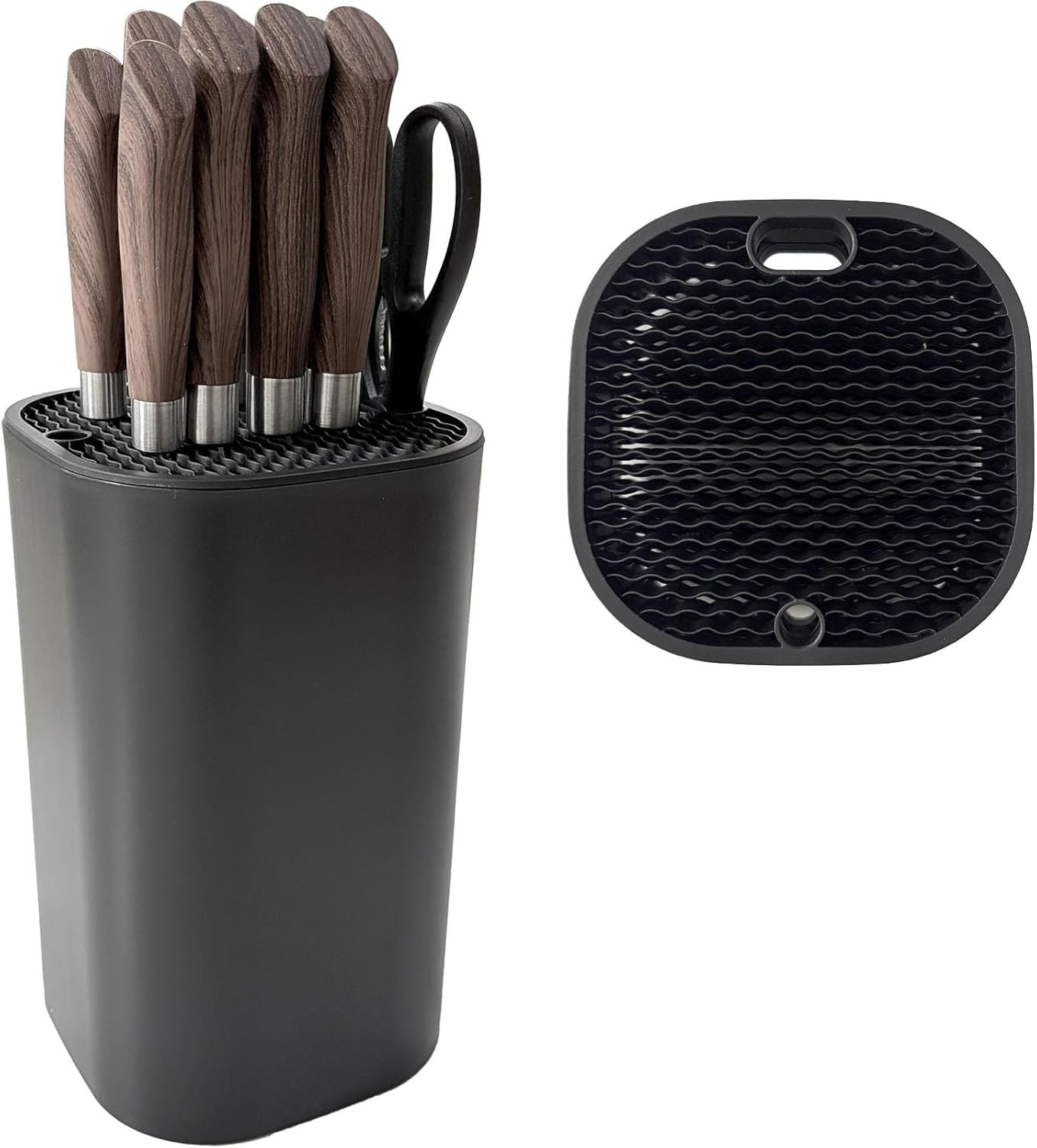 Knife Block without Knives,Universal Square Knife Holder,Kitchen Knife Storage O gallery