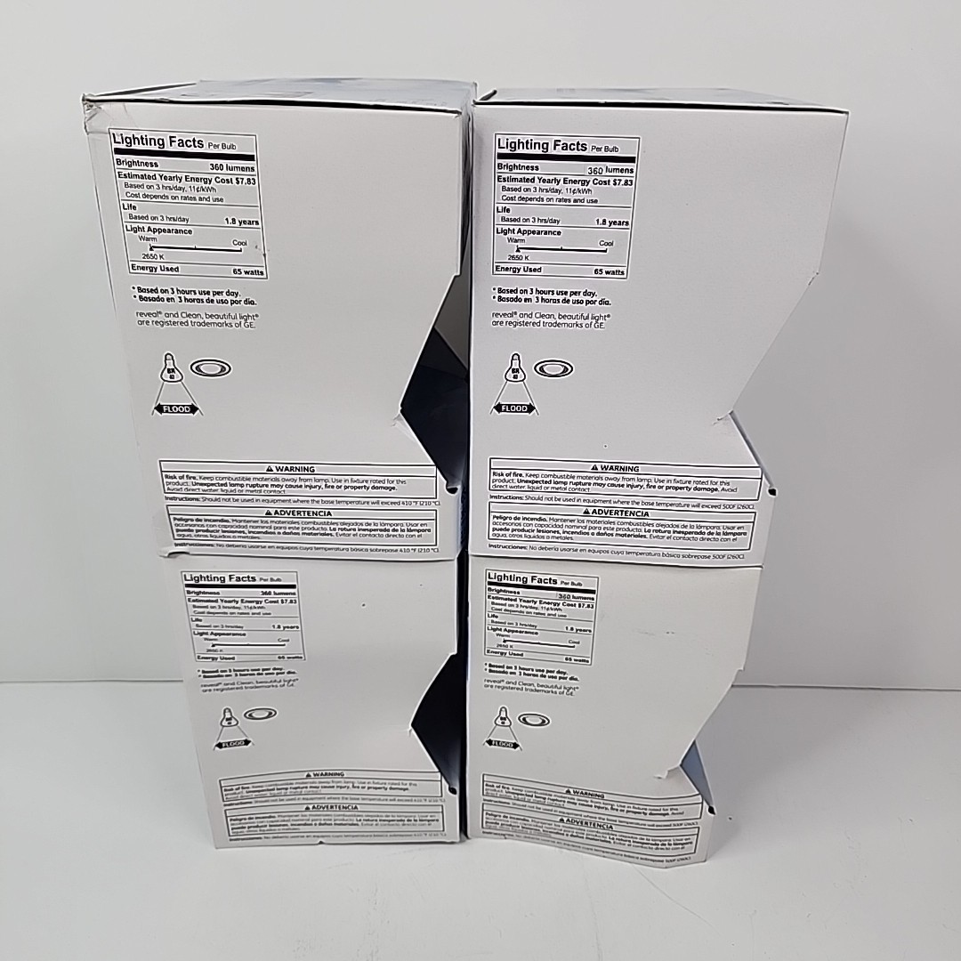 GE Reveal 65 W Indoor Floodlight Reflector Interior BR40 Light Bulb Lot Of 4! gallery