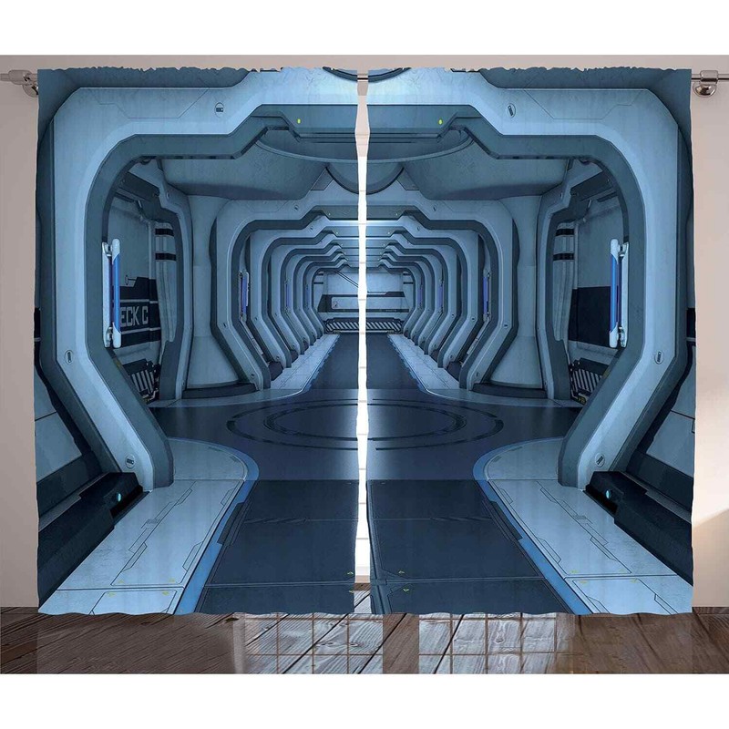 Outer Space, Space Station Passage Curtain Panels (2) 54"W x 84"L Each gallery