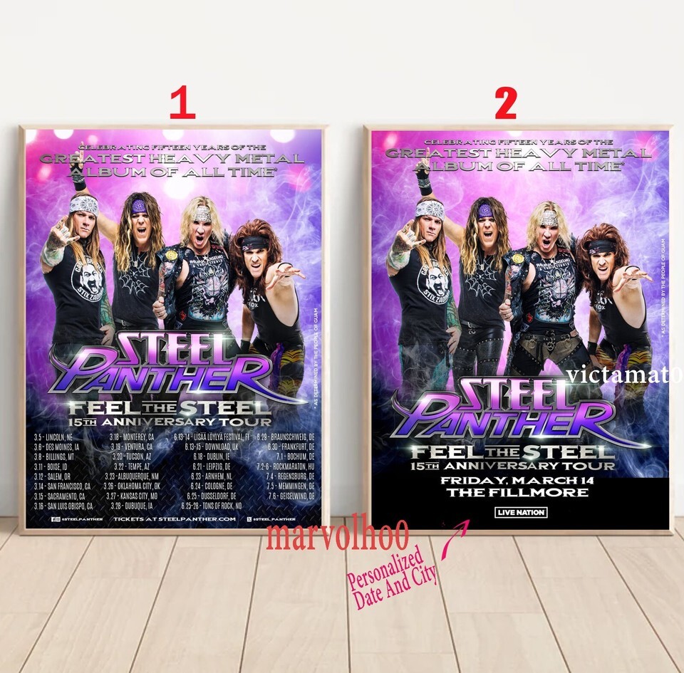 Custom Steel Panther Announce March 2025 US Tour Poster gallery
