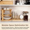 Bamboo Plate Organizer for Cabinet Set,3 Tier 10"L x 10"W x 9.5"H, Original gallery