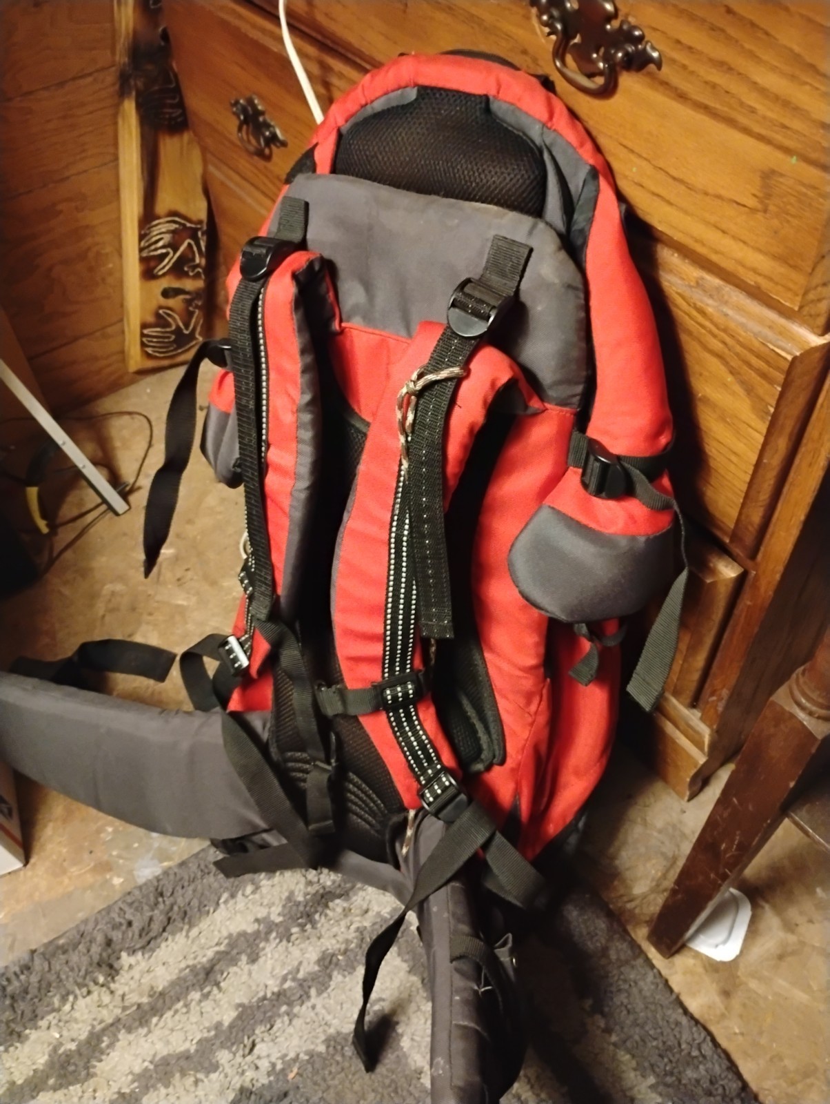 Outdoor Gear Red Hiking Backpack with Adjustable Straps
