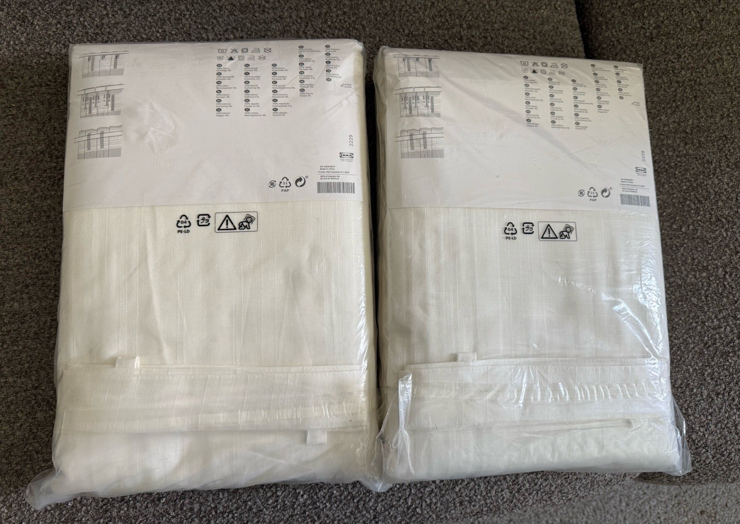 Ikea RITVA Curtains with tie-backs 57x118 " 2 pairs, white 800.638.33 - NEW gallery