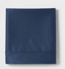 Threshold KING 400 Thread Count Performance Flat Sheet Graphite Blue NEW