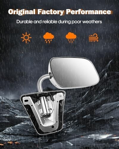 ROADFAR Side View Mirror Pair Fits 73-91 Chevy GMC Manual Chrome GM1321227 gallery