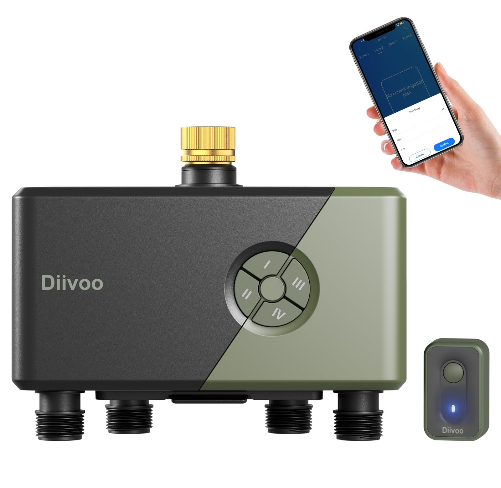 Diivoo WiFi Water Timer 4 Outlets, Smart Sprinkler/Hose/Tap Timer Compatible ... gallery