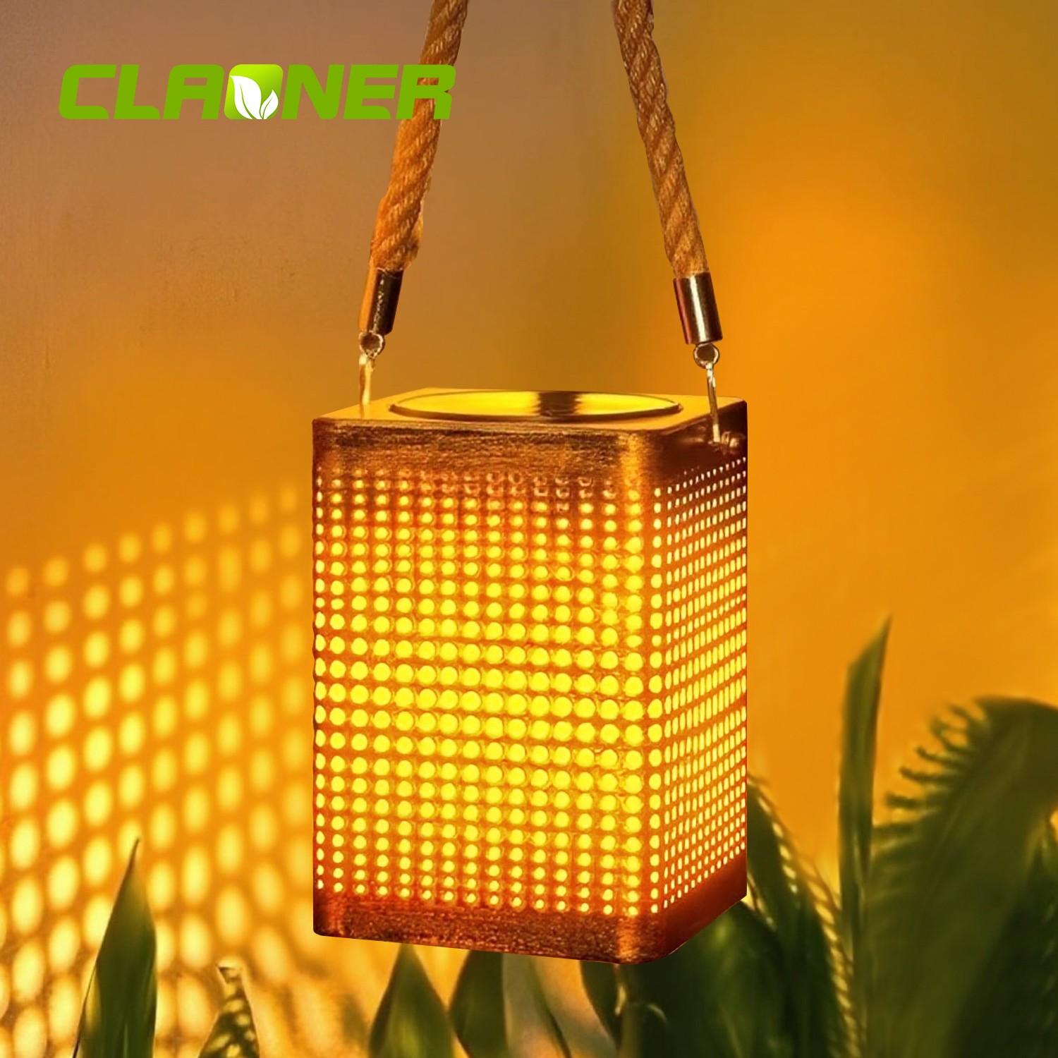 Solar Lantern Metal Garden Light Outdoor Waterproof LED Table Decor Hanging Lamp gallery