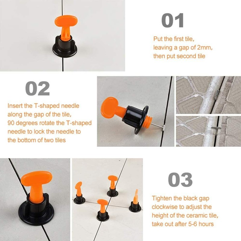 100PC-400pcs Tile Leveling System Kit Reusable Tile Spacer Wall Floor Clips Tool gallery
