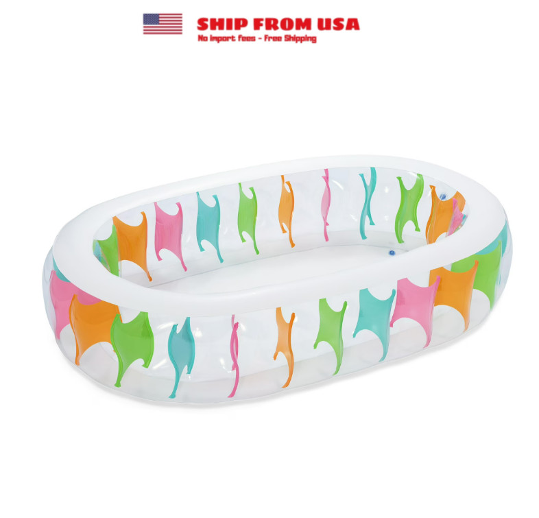 Bluescape Elliptic Inflatable Family Pool 7'6" x 60" x 20" gallery