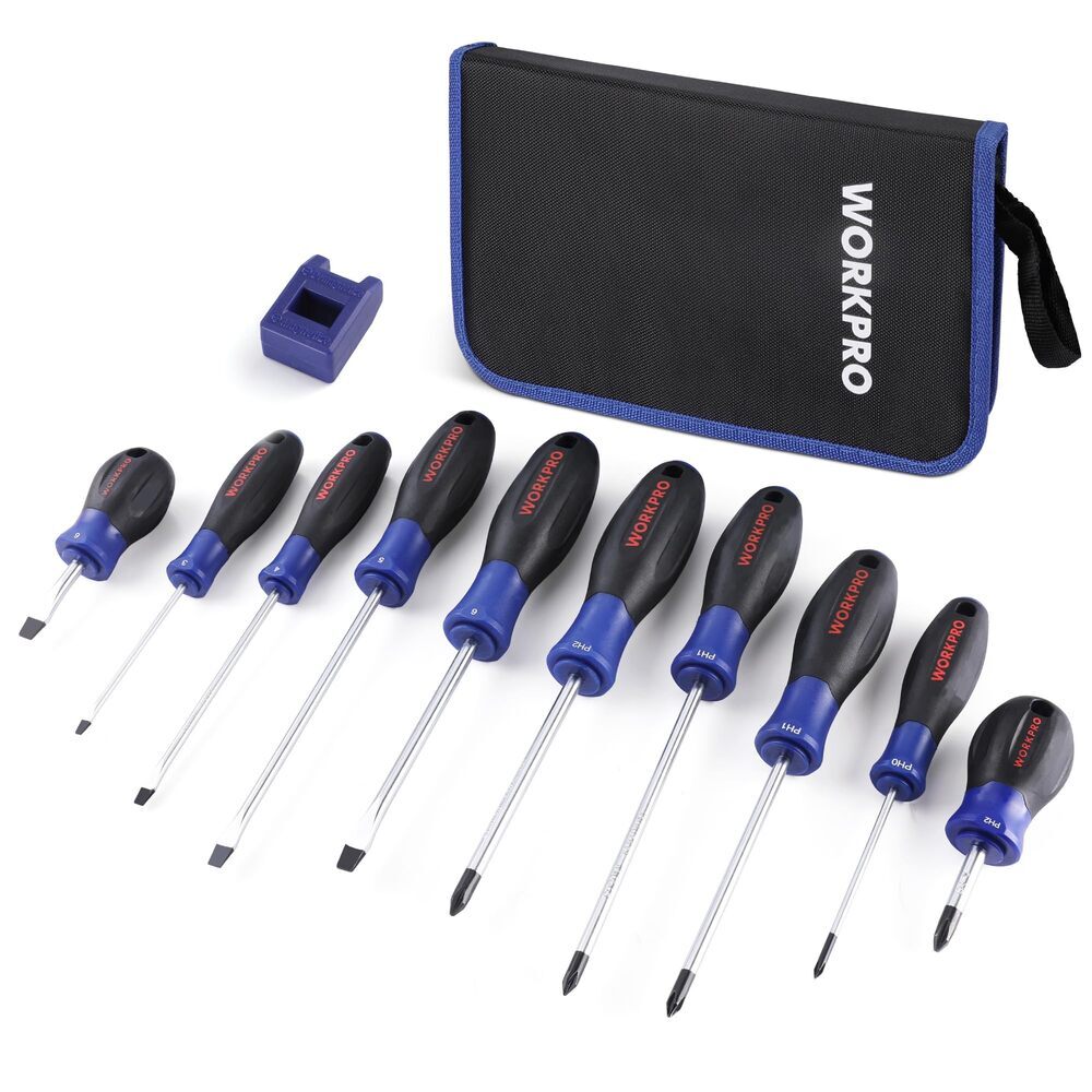 WORKPRO 10-Piece Magnetic Screwdriver Set Phillips Slotted Flat Head Screwdriver gallery
