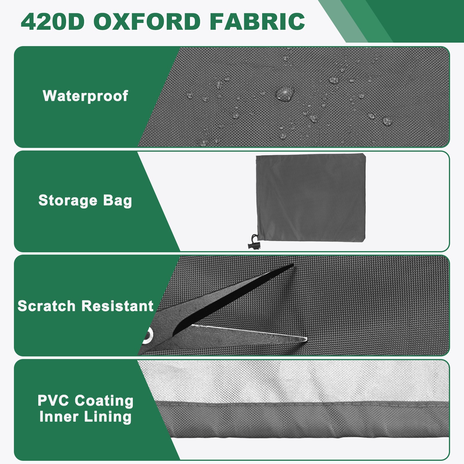 48"L x 48"W x 4"H Waterproof Square Patio Table Cover Protector Outdoor Grey gallery