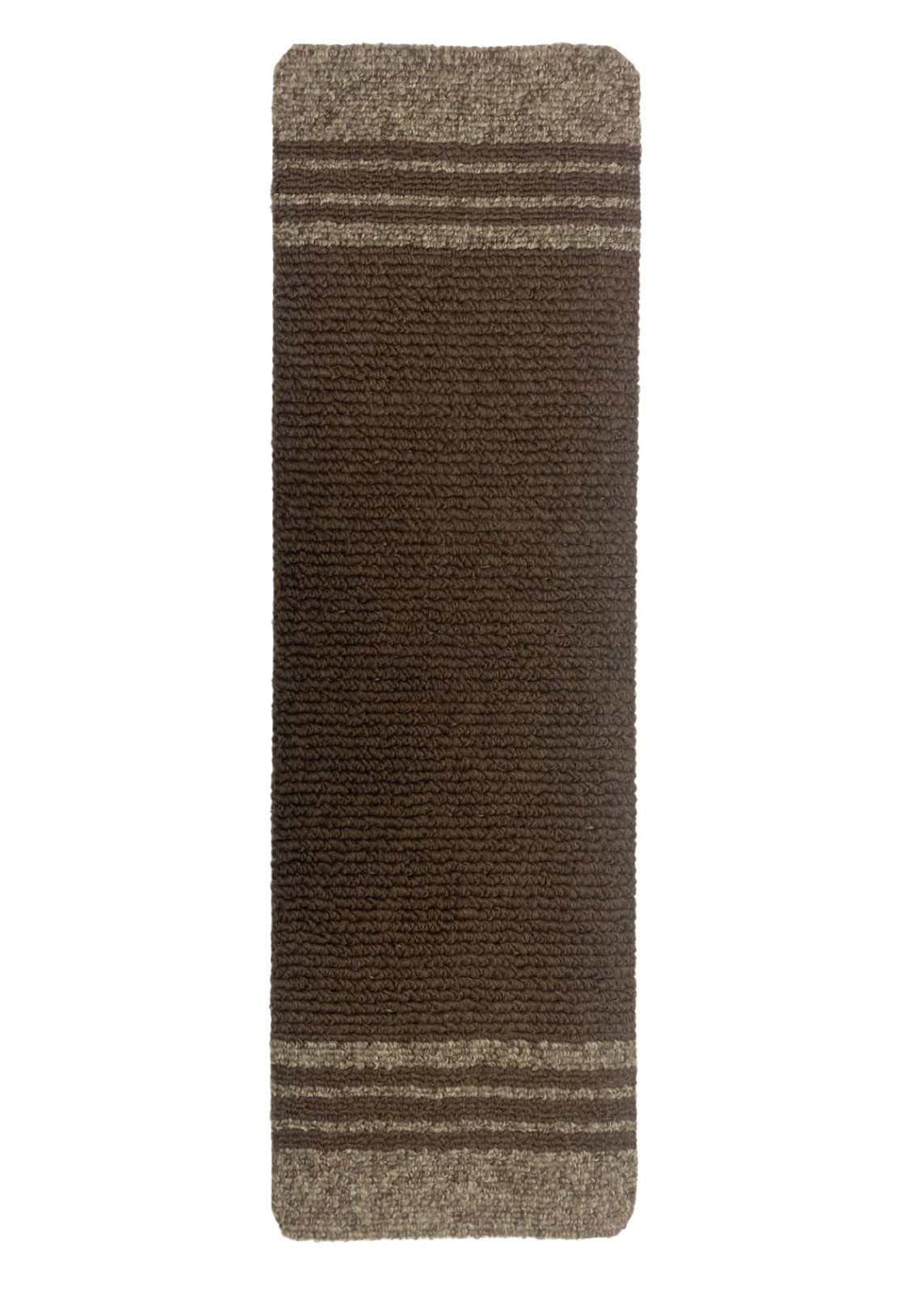 Custom Size Low Profile Loop Pile Beige Bordered Brown Stair Treads By Inches gallery