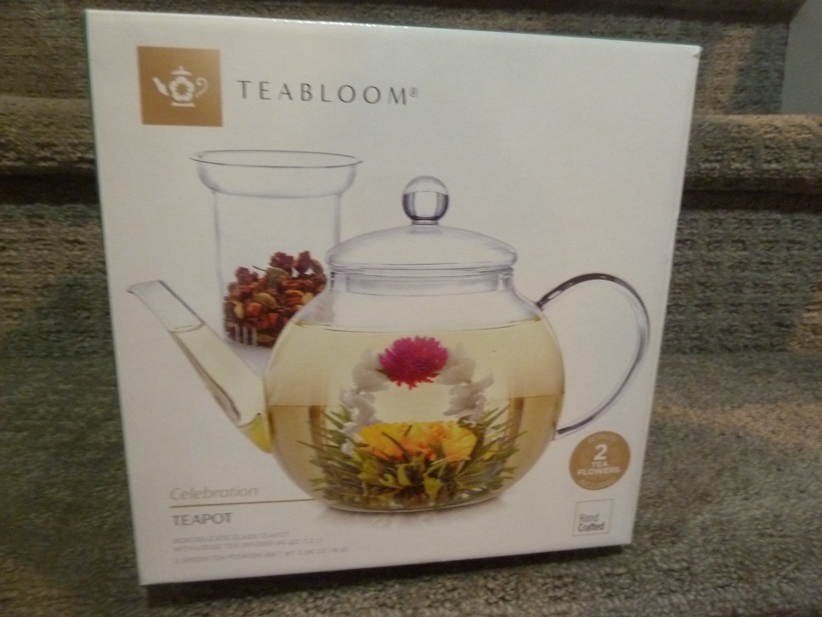 Teabloom Celebration Glass Teapot with Loose Tea Glass Infuser BRAND NEW gallery
