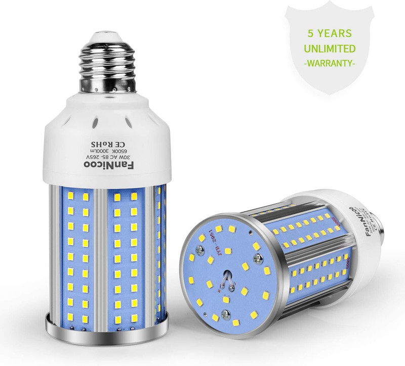 2-Pack 200W Equivalent LED Corn Light Bulb 3000 Lumen 6500K Cool White Daylight gallery