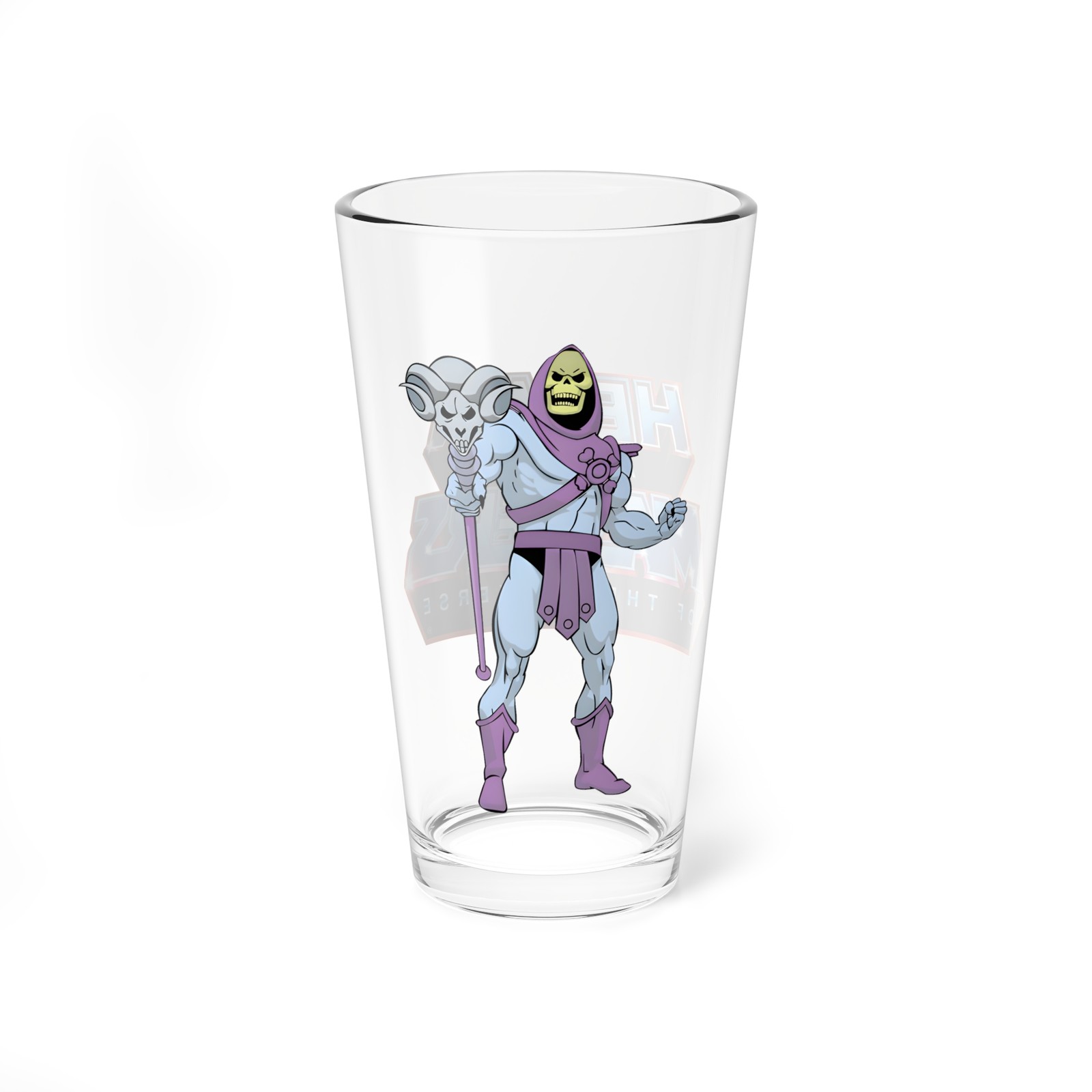 Skeletor Pint Glass 16oz He-Man Masters of the Universe MOTU Retro-Style Barware gallery