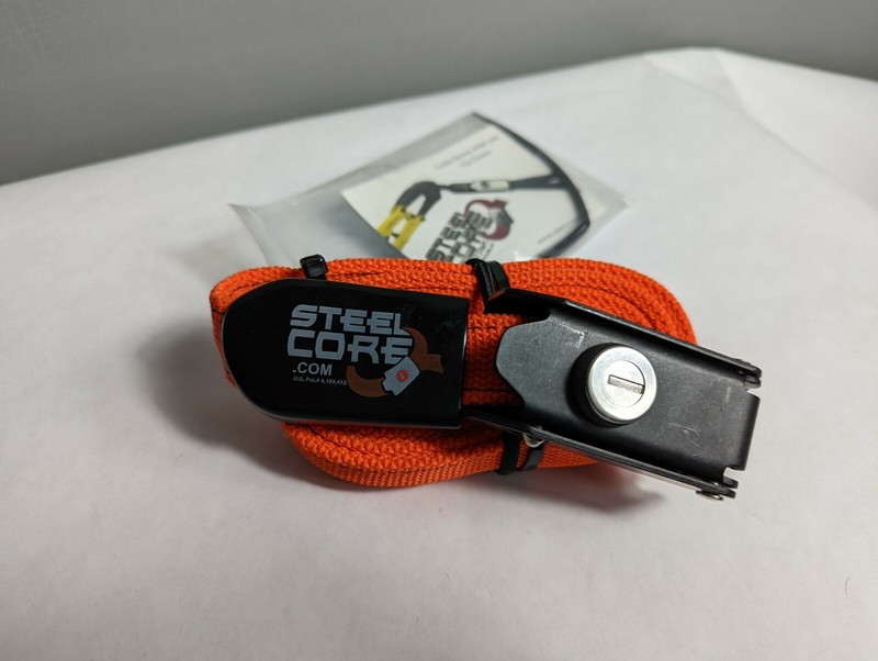 Steel Core Tie-down Strap with Lockable Latch; 2 lengths and 4 color options gallery