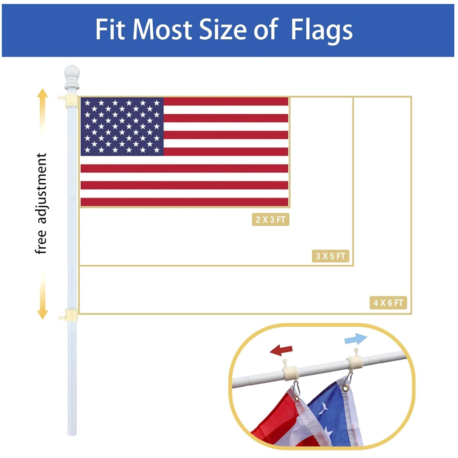 Residential White Flagpole Kit - Metal Construction gallery