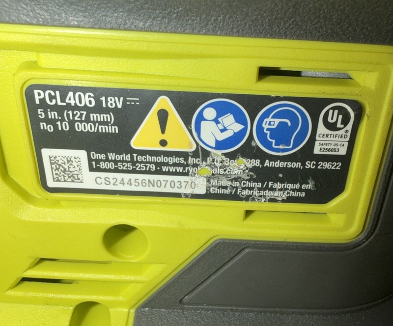 Ryobi PCL406 One+ 18V 5" Random Orbit Sander-Tool Only (No Dust Bag) gallery