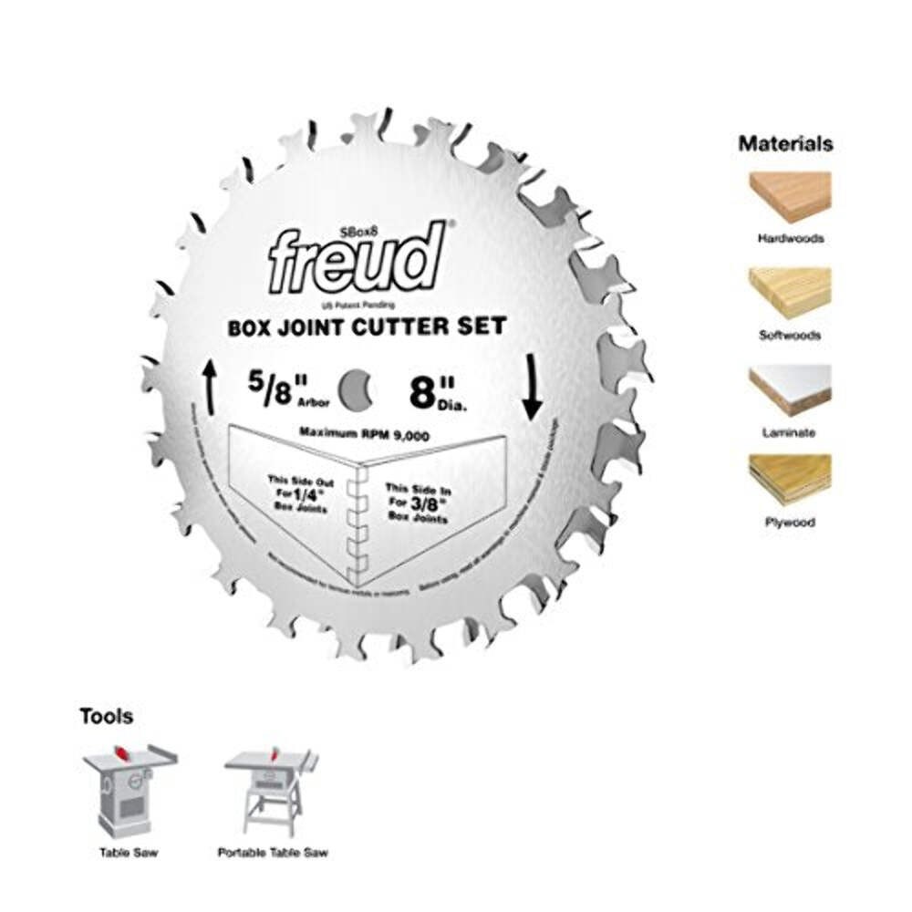 Freud 8 In. x 20T Box Joint Cutter Set gallery