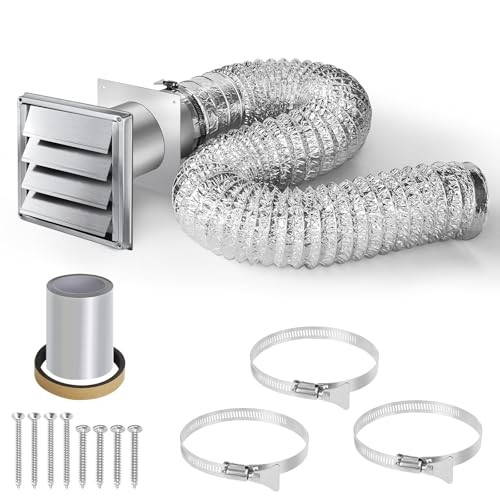 Dryer Vent Kit Through Wall with 4 Inch Stainless Steel Dryer Vent Cover gallery