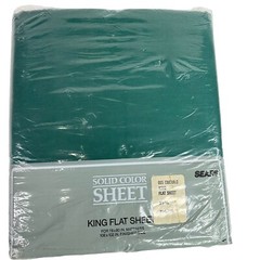 Sears Emerald Green King Flat Sheet Polyester Cotton NIP
