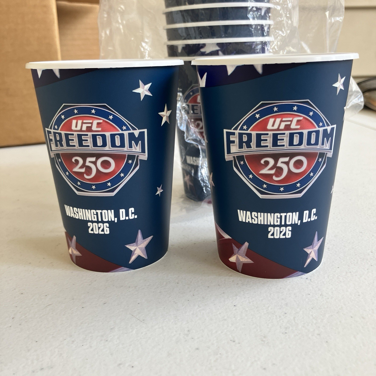 UFC Freedom 250 Exclusive Commerative Plastic 12 oz Reusable Cup Set of 2 | New gallery
