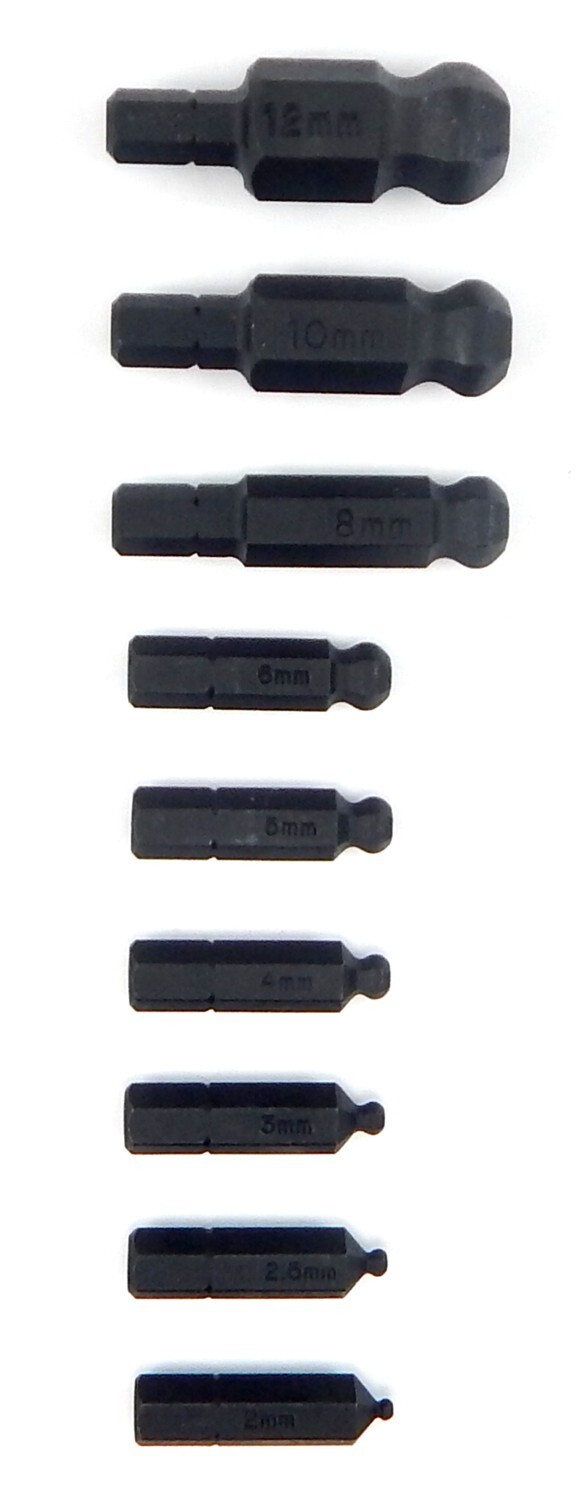 Bondhus 9pc 1/4in Shank Hex Insert Bit Set Metric 2-12mm BallDriver USA 11099 gallery