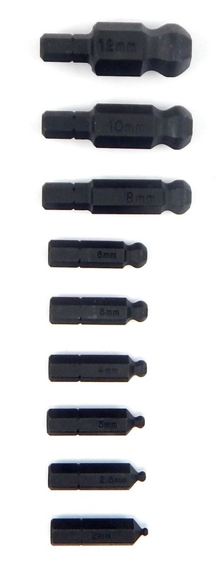 Bondhus 9pc 1/4in Shank Hex Insert Bit Set Metric 2-12mm BallDriver USA 11099 gallery
