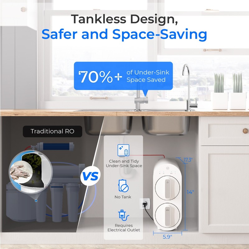 Waterdrop G2P600 Reverse Osmosis System, 600 GPD, 7 Stage Tankless Water Filter gallery