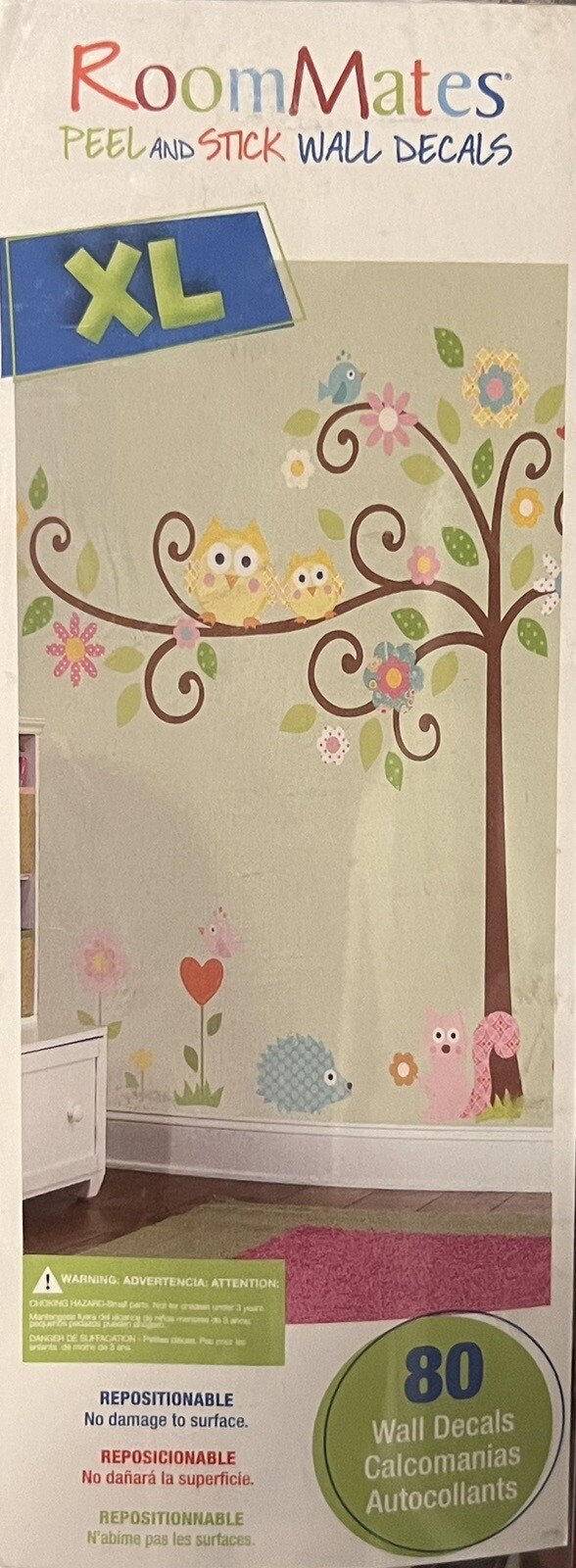 Room Mates Wall Art 80 Pc Owls Tree Forest Flowers gallery