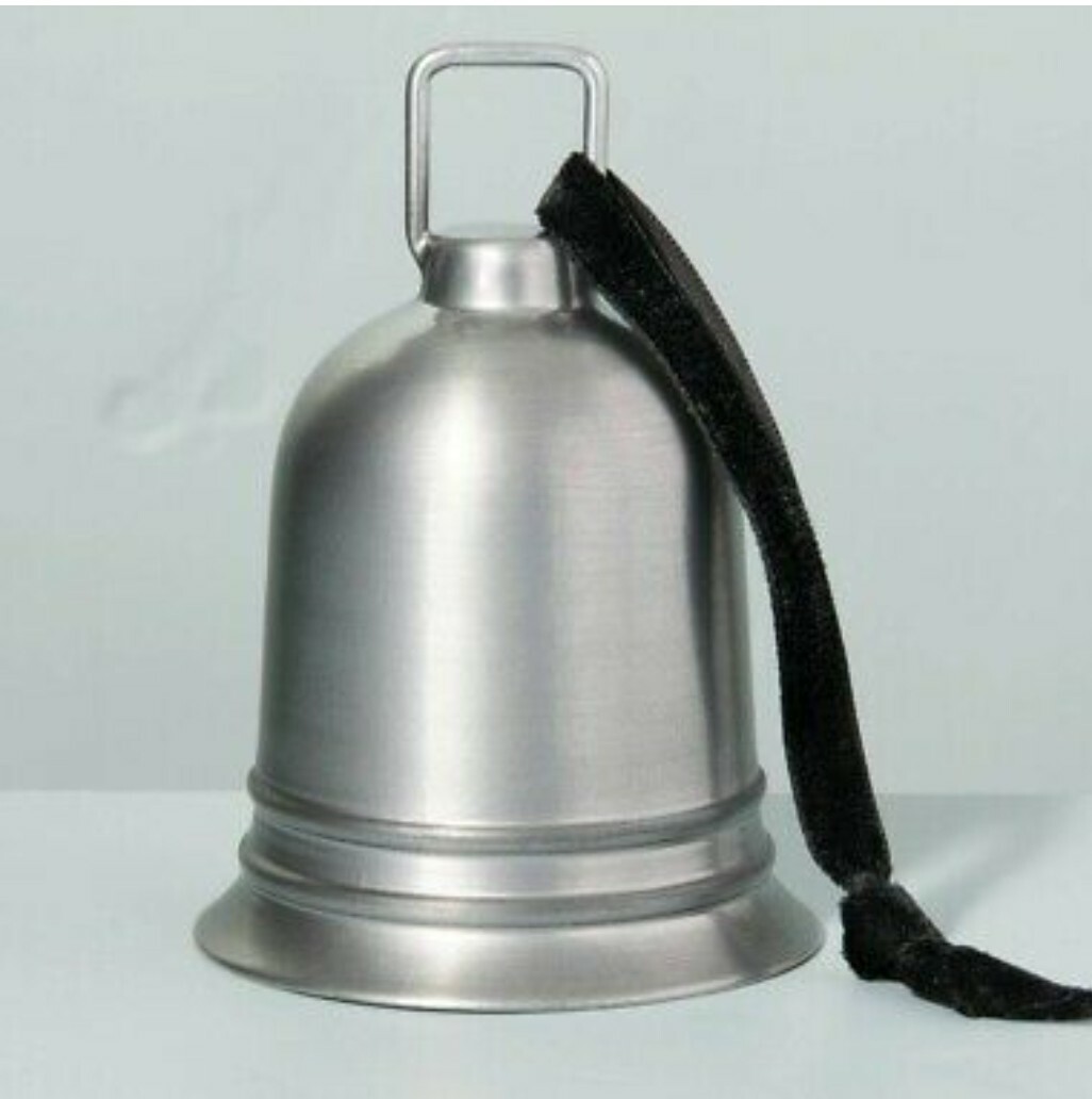 2021 Hearth & Hand with Magnolia 4" Matte Silver Bell Rumbled Christmas Holiday gallery