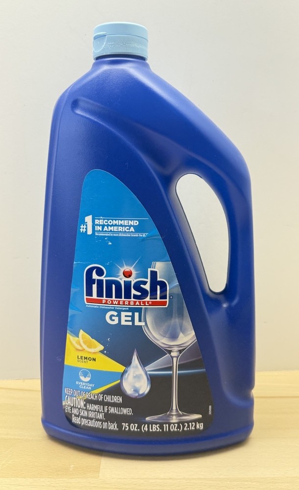 Finish Dishwasher Detergent Gel Liquid, Lemon Scent, 75oz