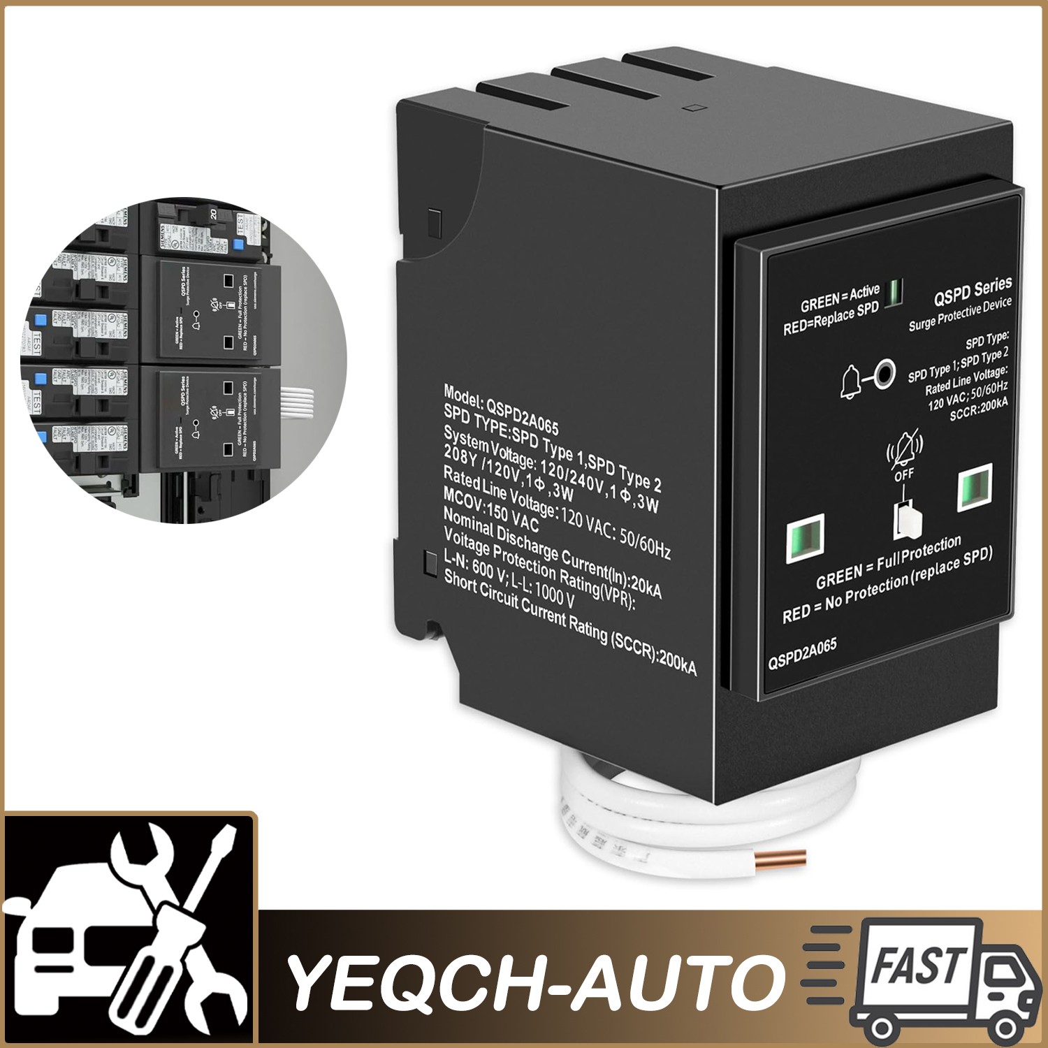 Replacement for Siemens QSPD2A065P Plug-in Surge Protection Device 2-Pole 65kA gallery