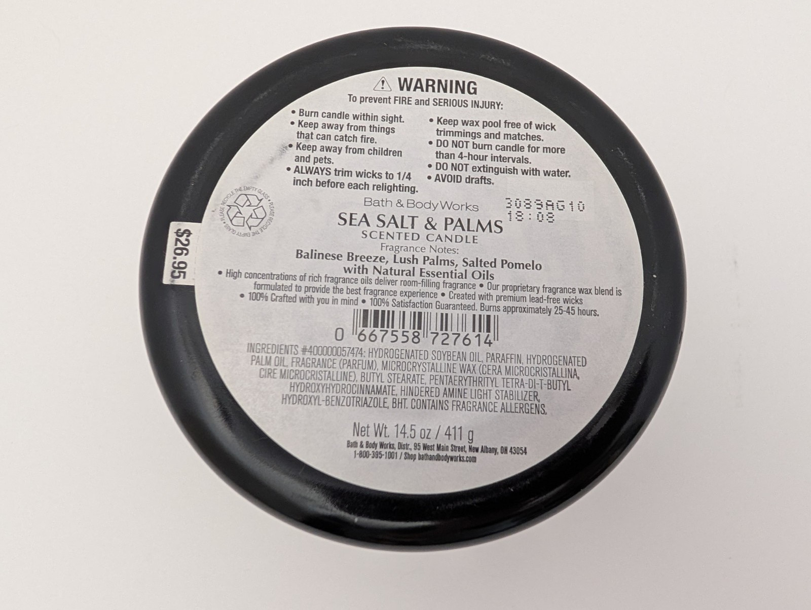 Bath and Body Works White Barn Sea Salt & Palms 3-Wick (14.5 Oz) Chiaki Nomura gallery