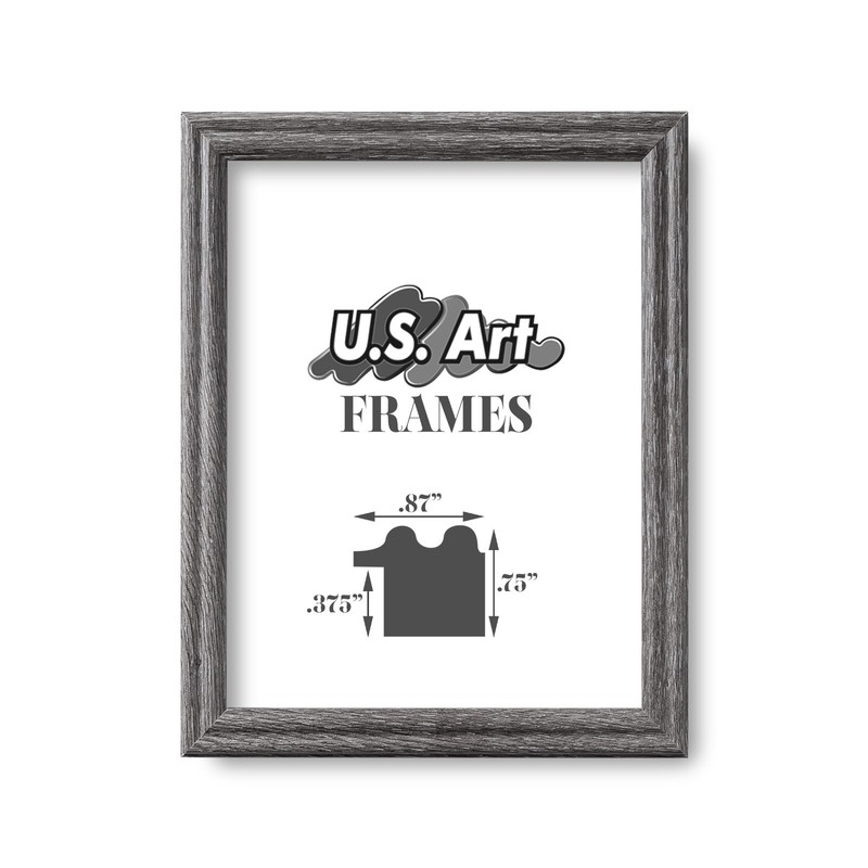 US ART Frames .75" Rustic Barnwood Grey Solid Wood Picture Poster Frames S-A gallery