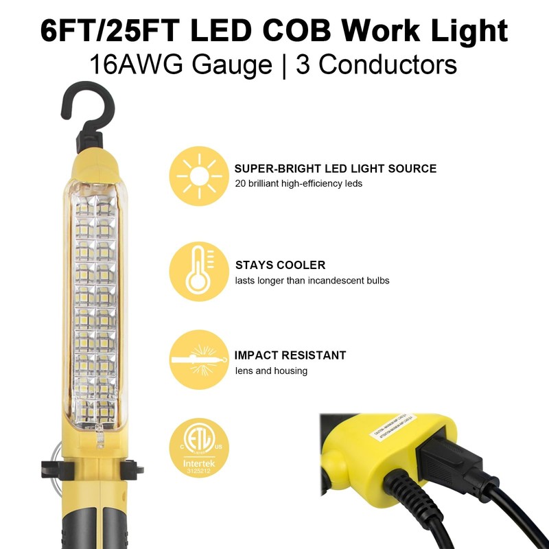 LED Trouble Light, Handheld Corded Work Lights with Strong Magnet, Double Swivel gallery