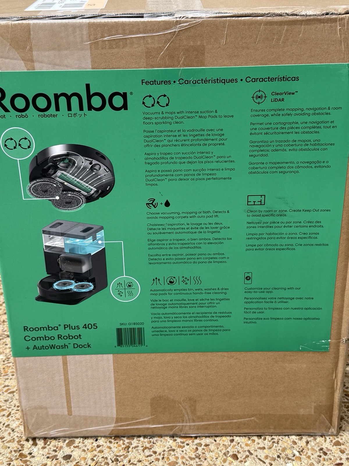 iRobot Roomba Plus 405 Combo Vacuum & Mop w/ AutoWash Dock, LiDAR, 70x Suction gallery